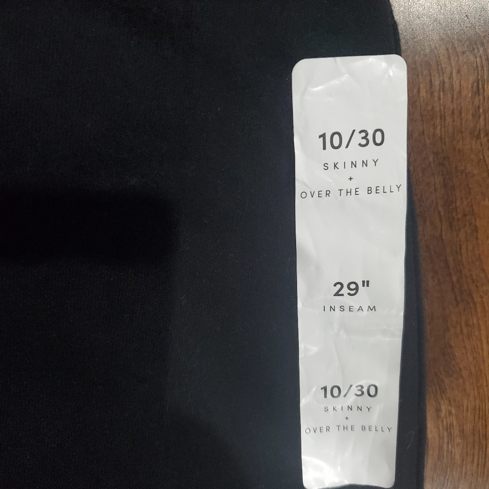 Maternity Inset Panel Skinny Black Jeana over the belly 10/30 new with t… - Picture 5 of 6